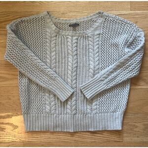 American Eagle Open Stitch Sweater in Gray